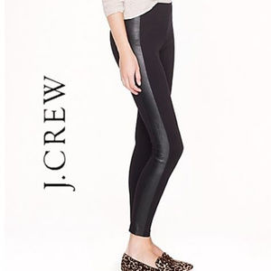 J. Crew Black Pixie Pant in Leather Tuxedo Stripe
